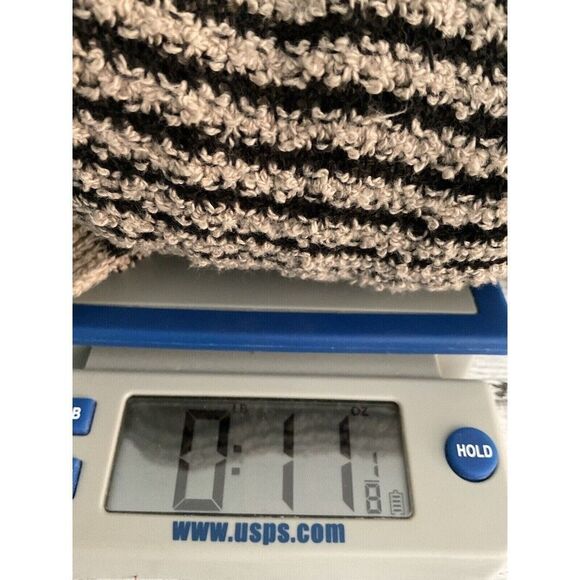 Eileen Fisher Boucle Stripe Cascading Open Front Cardigan  Women Size L Gray/Tan - Picture 12 of 12